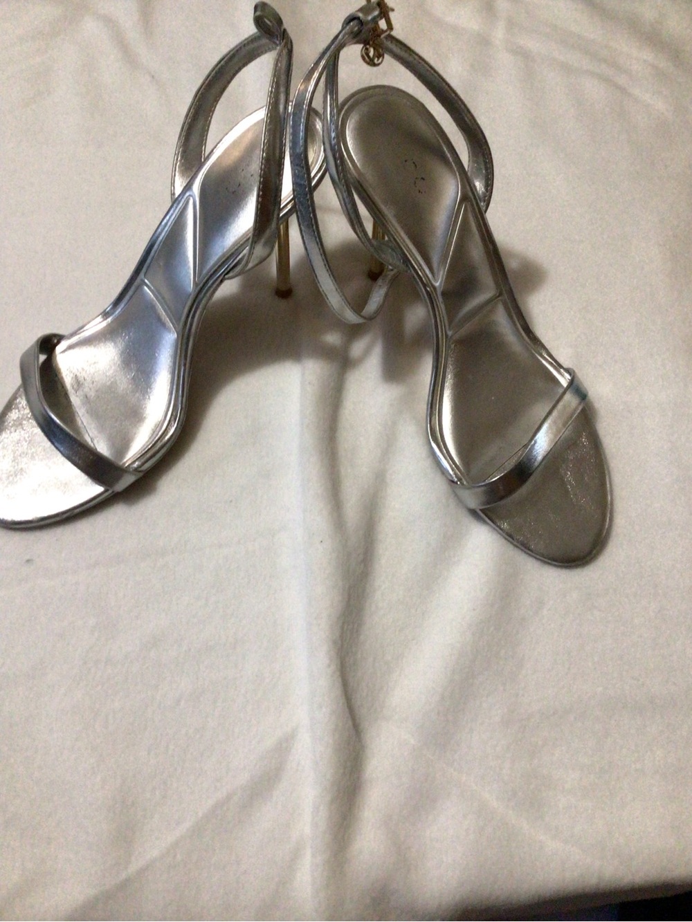 Aldo Silver Metallic Slingback Stiletto Heels